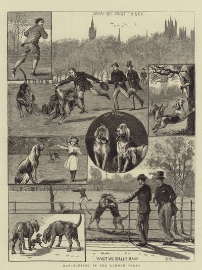 Man-Hunting in the London Parks by Percy Macquoid